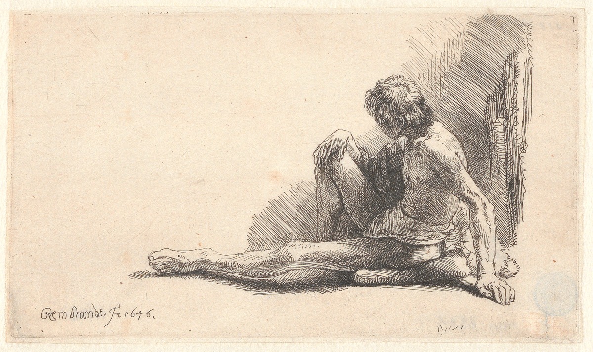 Nude Man Seated on the Ground
