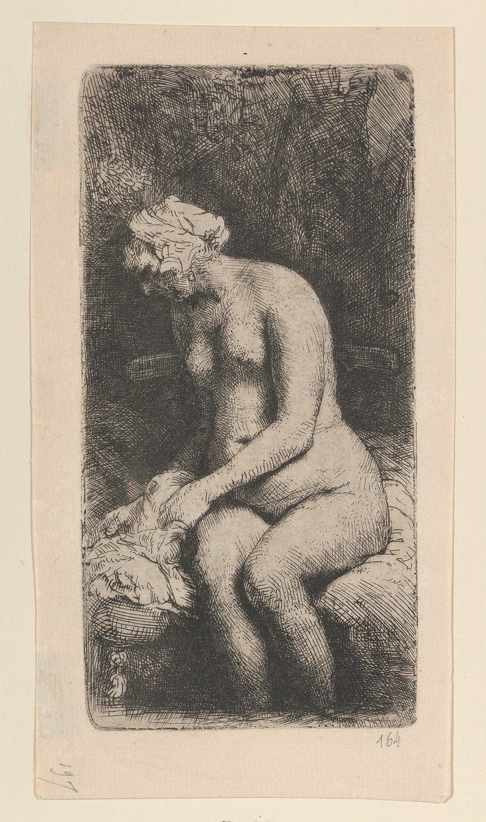 Woman Bathing Her Feet at a Brook