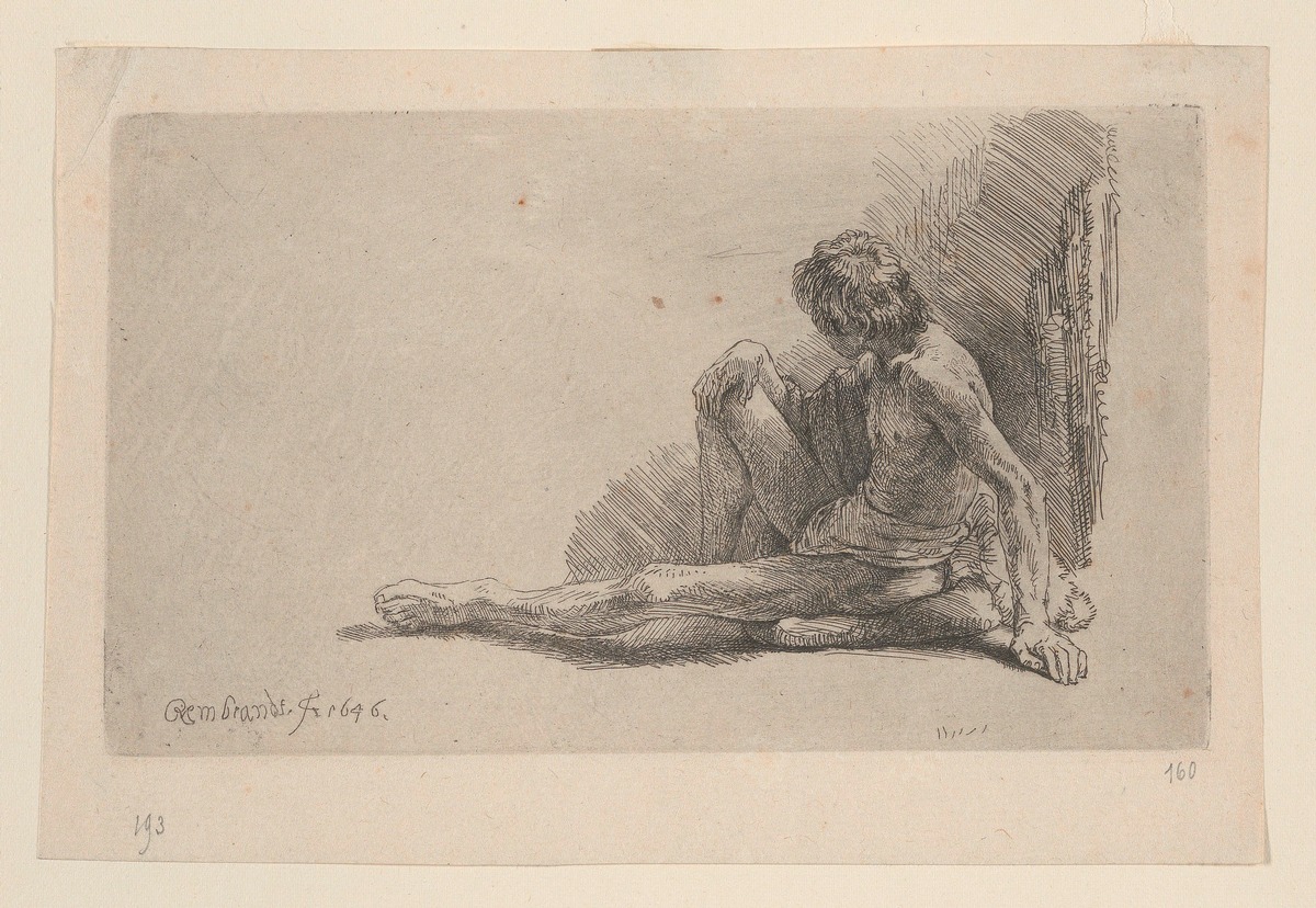 Nude Man Seated on the Ground