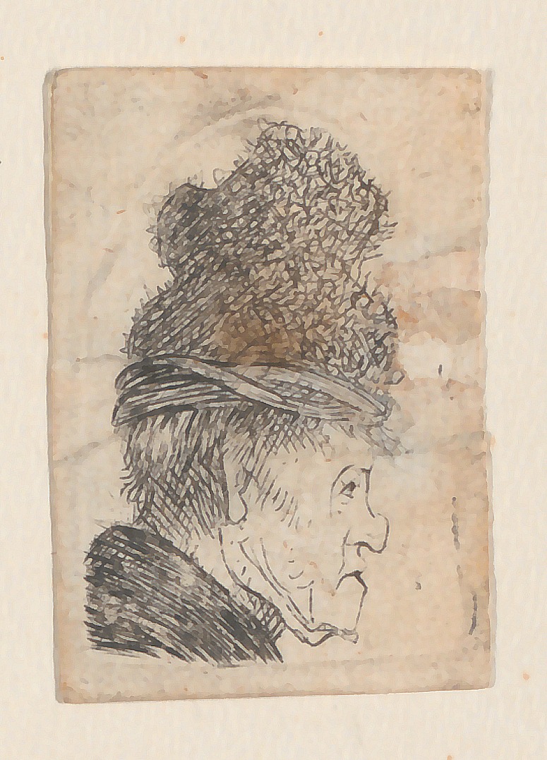 Grotesque Profile: Man in a High Cap