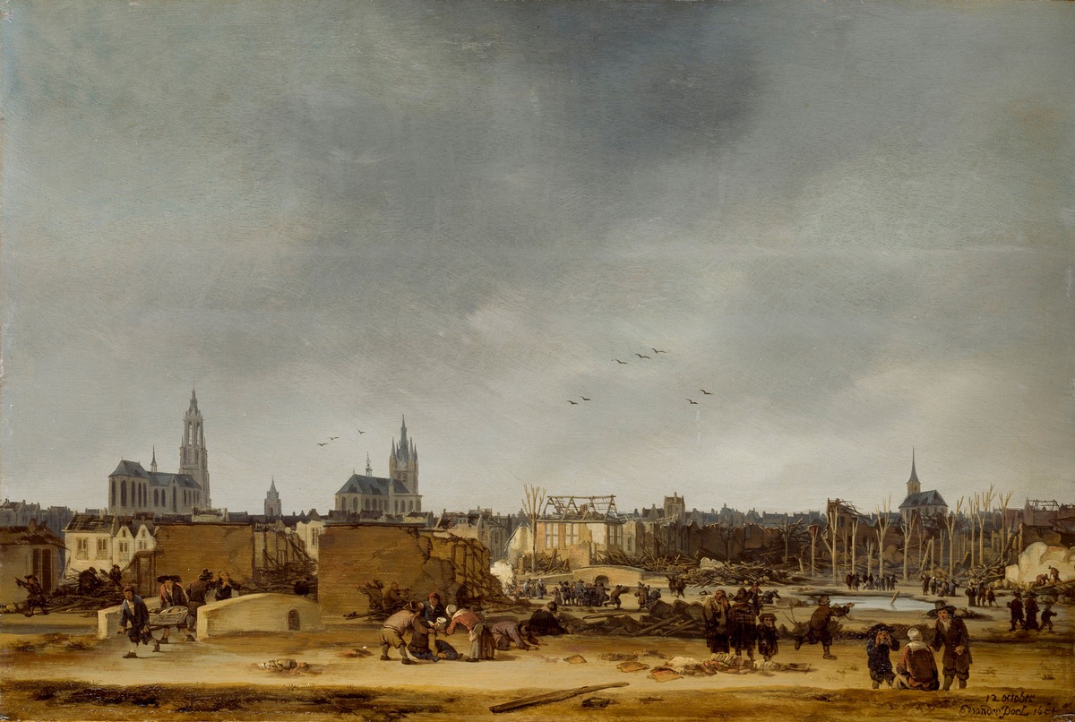 Delft after the explosion of the Powder Magazine in 1654